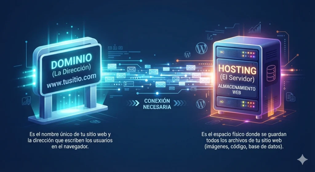 diferencia entre hosting y dominio