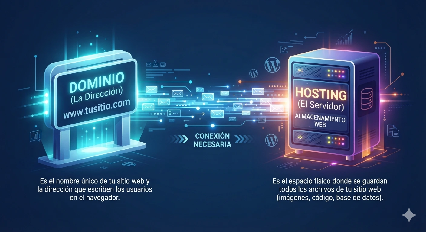 diferencia entre hosting y dominio